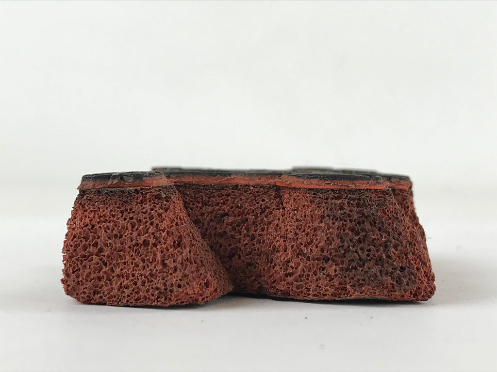 Japanese Rubber Stamp Man Holding Gunbai Vtg Sponge Base Stationary HS277