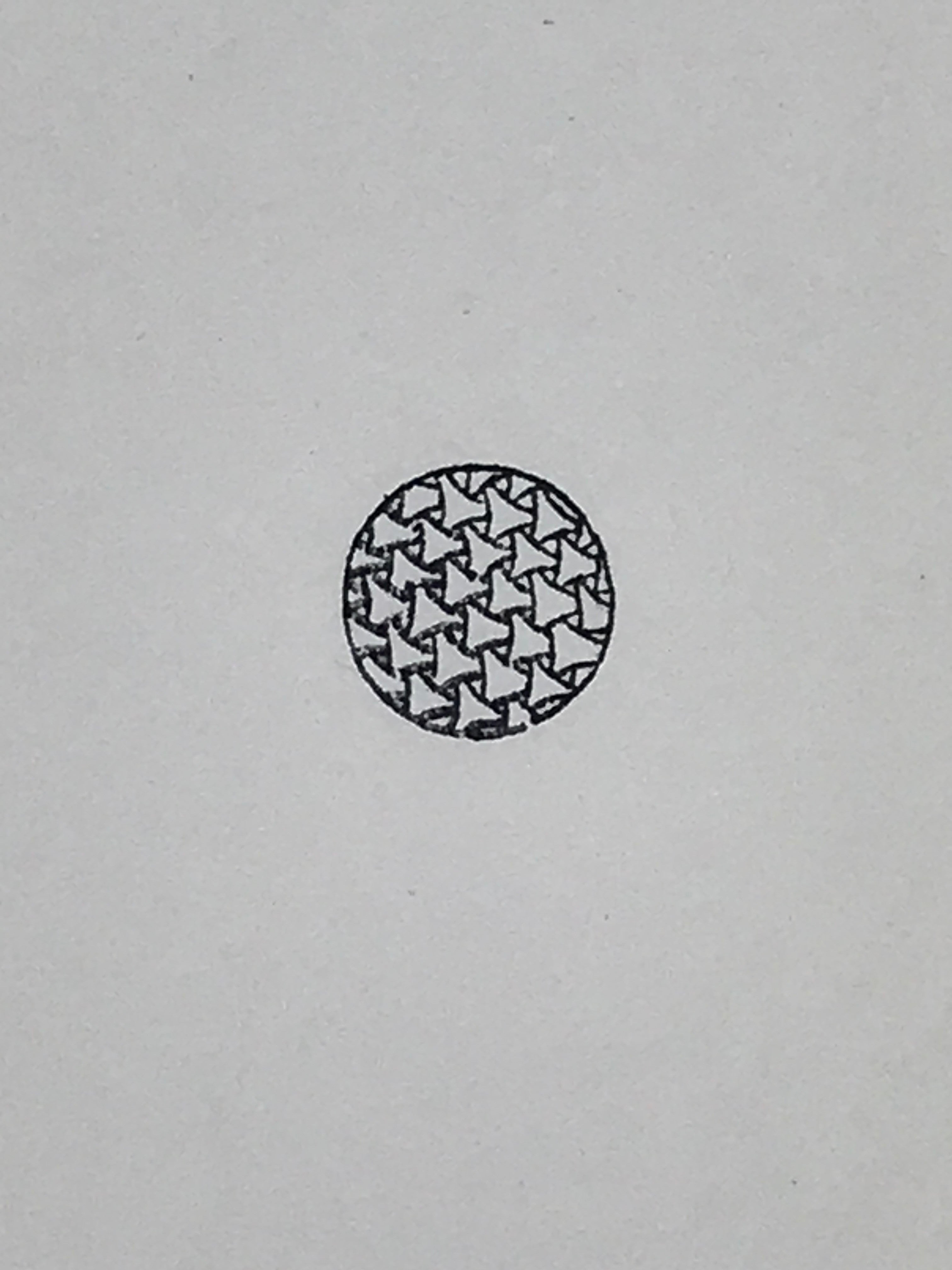 Japanese Rubber Stamp Nested Triangle Pattern Vtg Sponge Base Stationary HS187