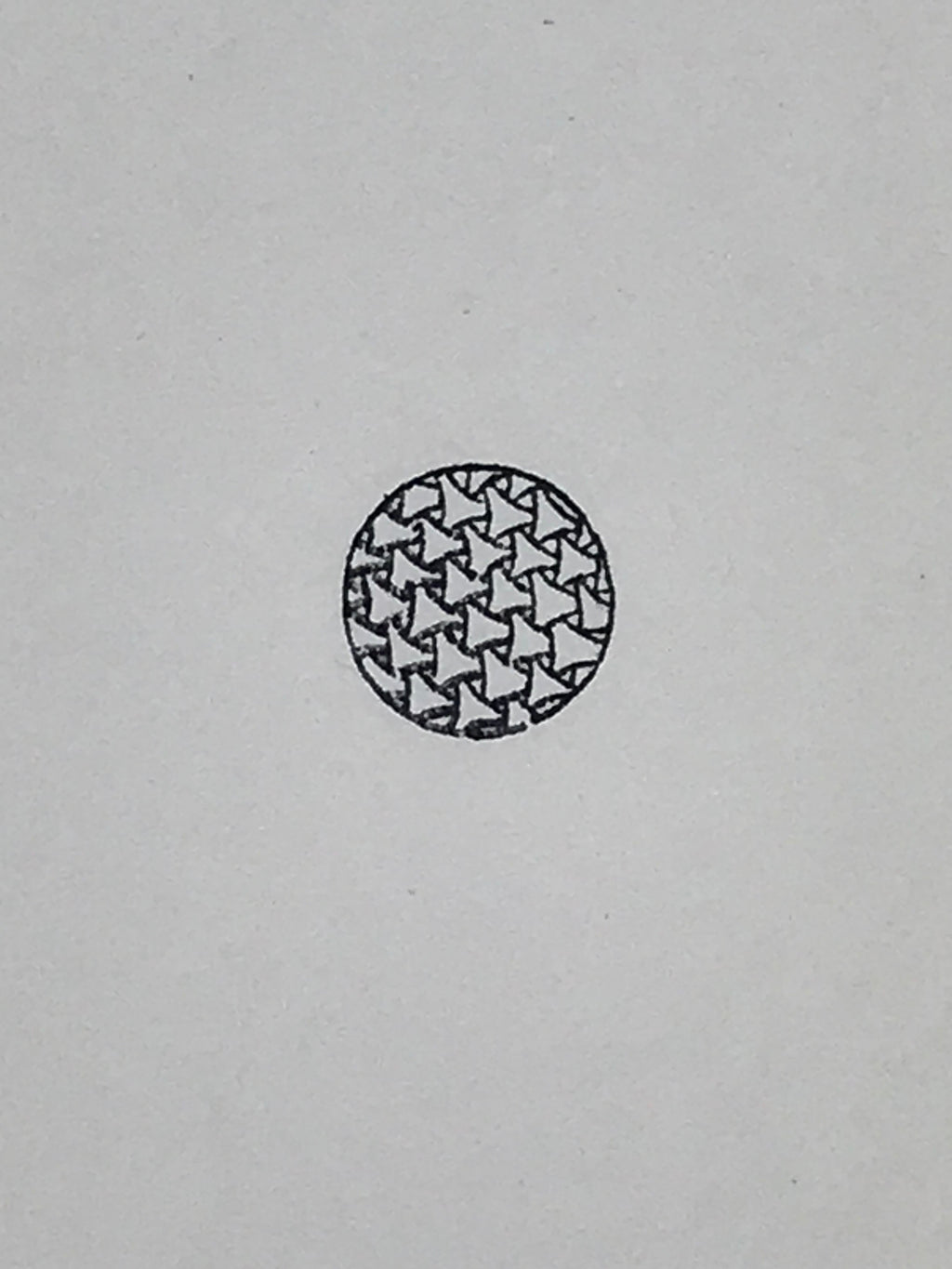 Japanese Rubber Stamp Nested Triangle Pattern Vtg Sponge Base Stationary HS187