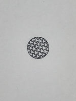 Japanese Rubber Stamp Nested Triangle Pattern Vtg Sponge Base Stationary HS187