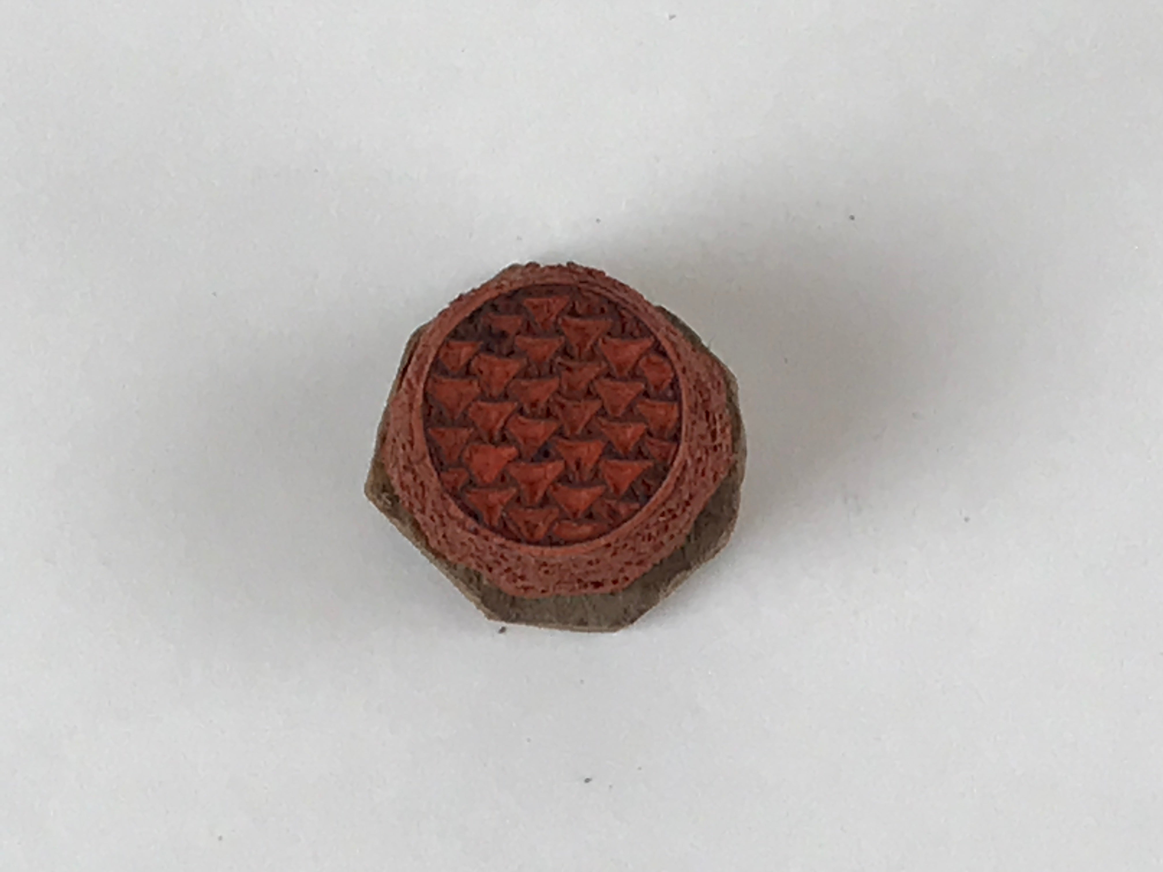 Japanese Rubber Stamp Nested Triangle Pattern Vtg Sponge Base Stationary HS187