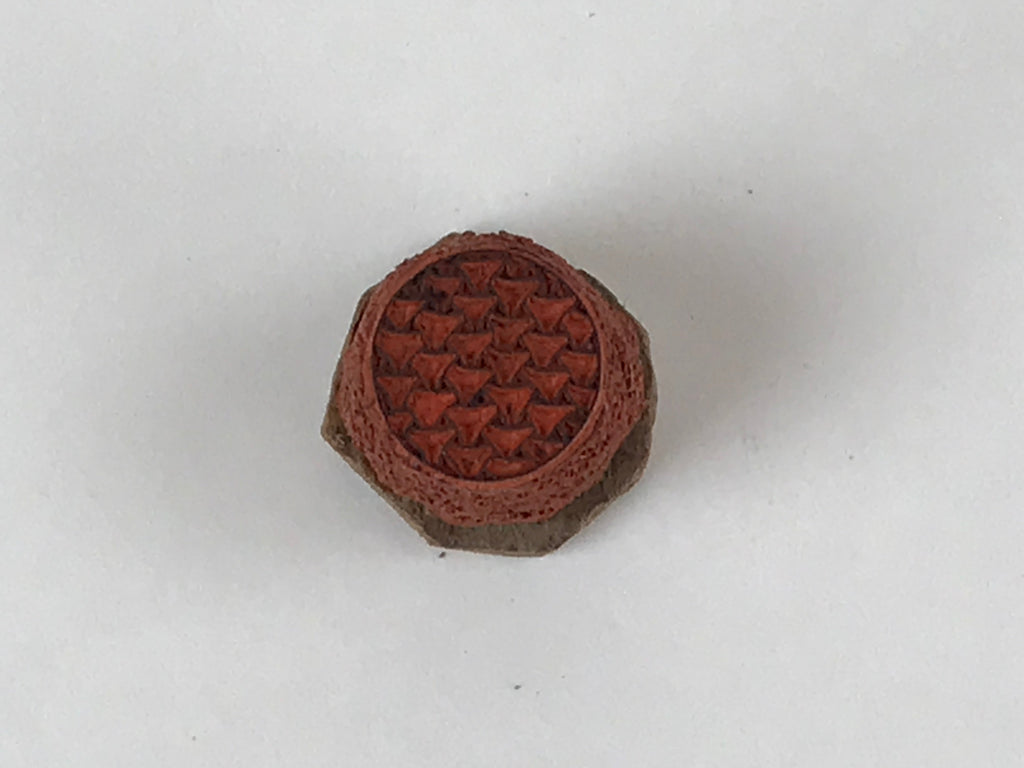 Japanese Rubber Stamp Nested Triangle Pattern Vtg Sponge Base Stationary HS187