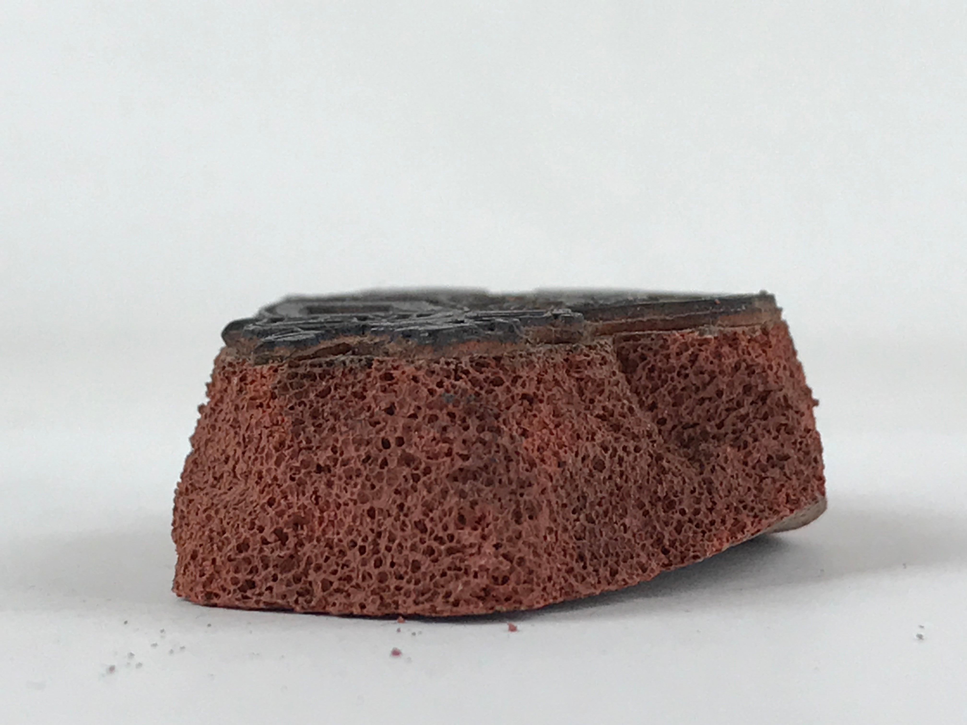 Japanese Rubber Stamp People Riding Elephant Vtg Sponge Base Stationary HS261