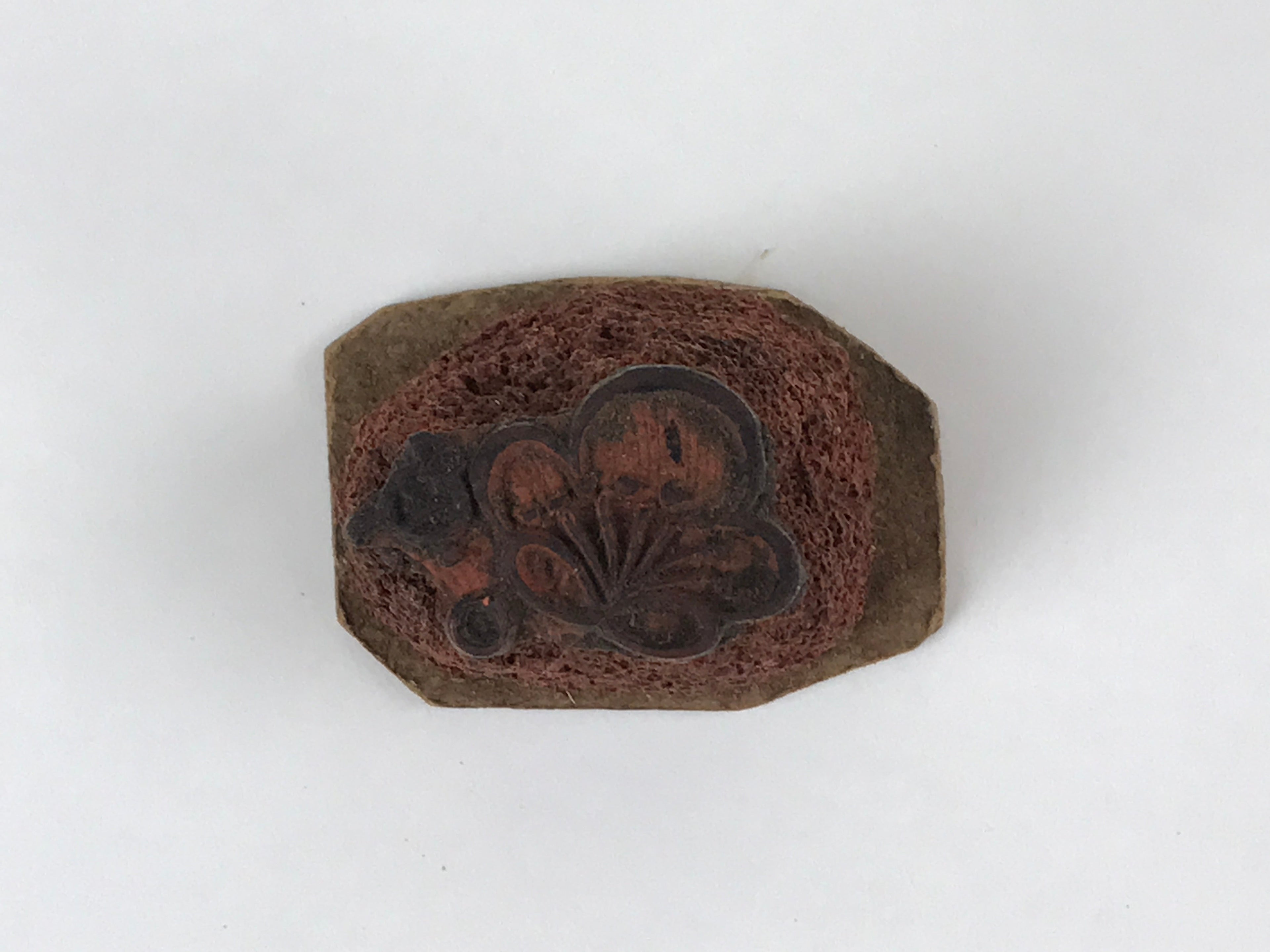 Japanese Rubber Stamp Plum Blossom Vtg Ume Sponge Base Stationary HS231