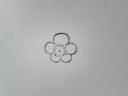 Japanese Rubber Stamp Plum Flower Vtg 5 Petals Sponge Base Stationary HS198