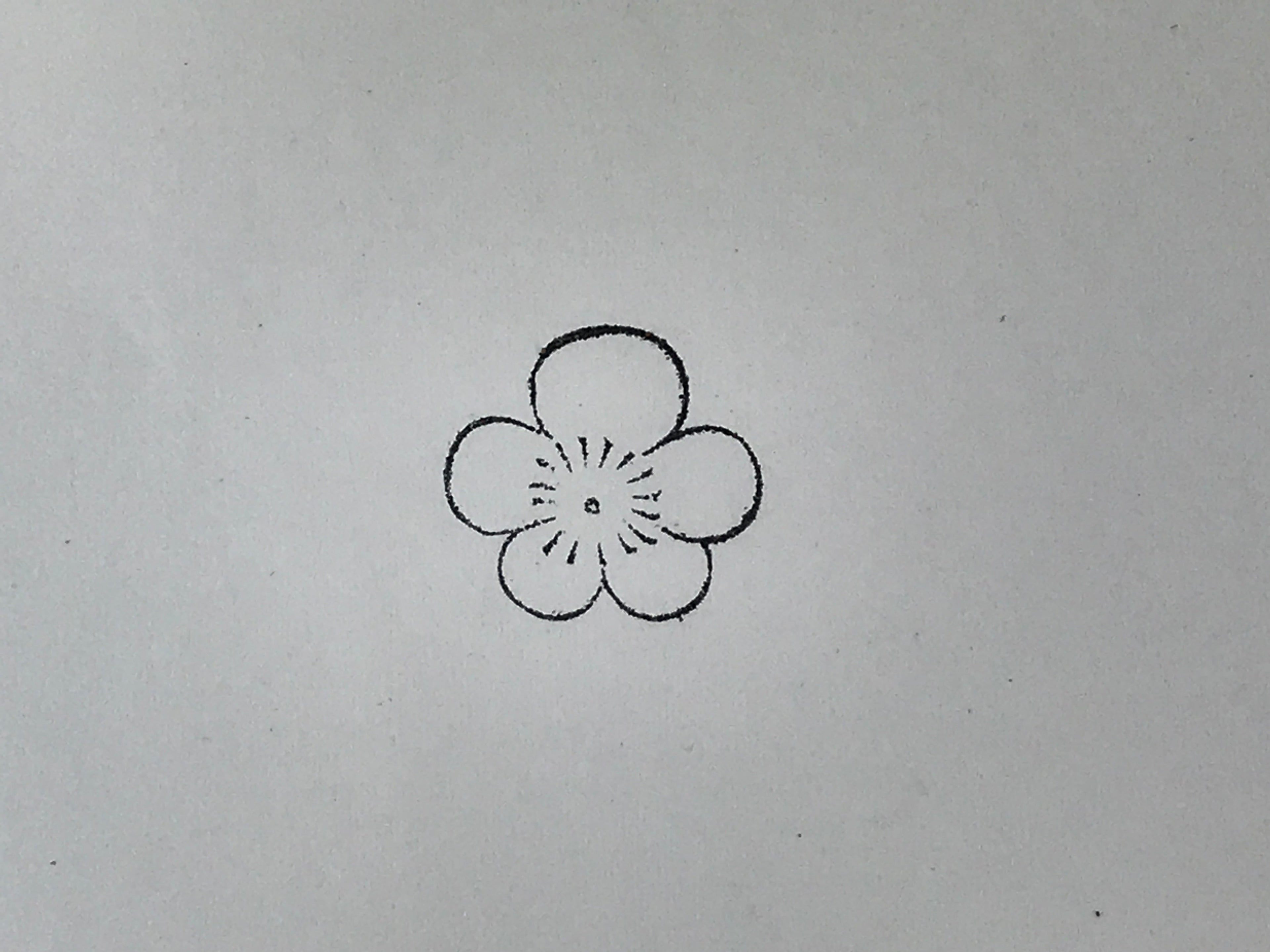 Japanese Rubber Stamp Plum Flower Vtg 5 Petals Sponge Base Stationary HS198