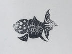 Japanese Rubber Stamp Ranchu Goldfish Vtg Animal Sponge Base Stationary HS270