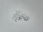 Japanese Rubber Stamp Roses Leaves Vtg Floral Sponge Base Stationary HS219