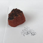 Japanese Rubber Stamp Roses Leaves Vtg Floral Sponge Base Stationary HS219