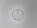 Japanese Rubber Stamp Round Kanji Vtg Sponge Base Stationary HS210