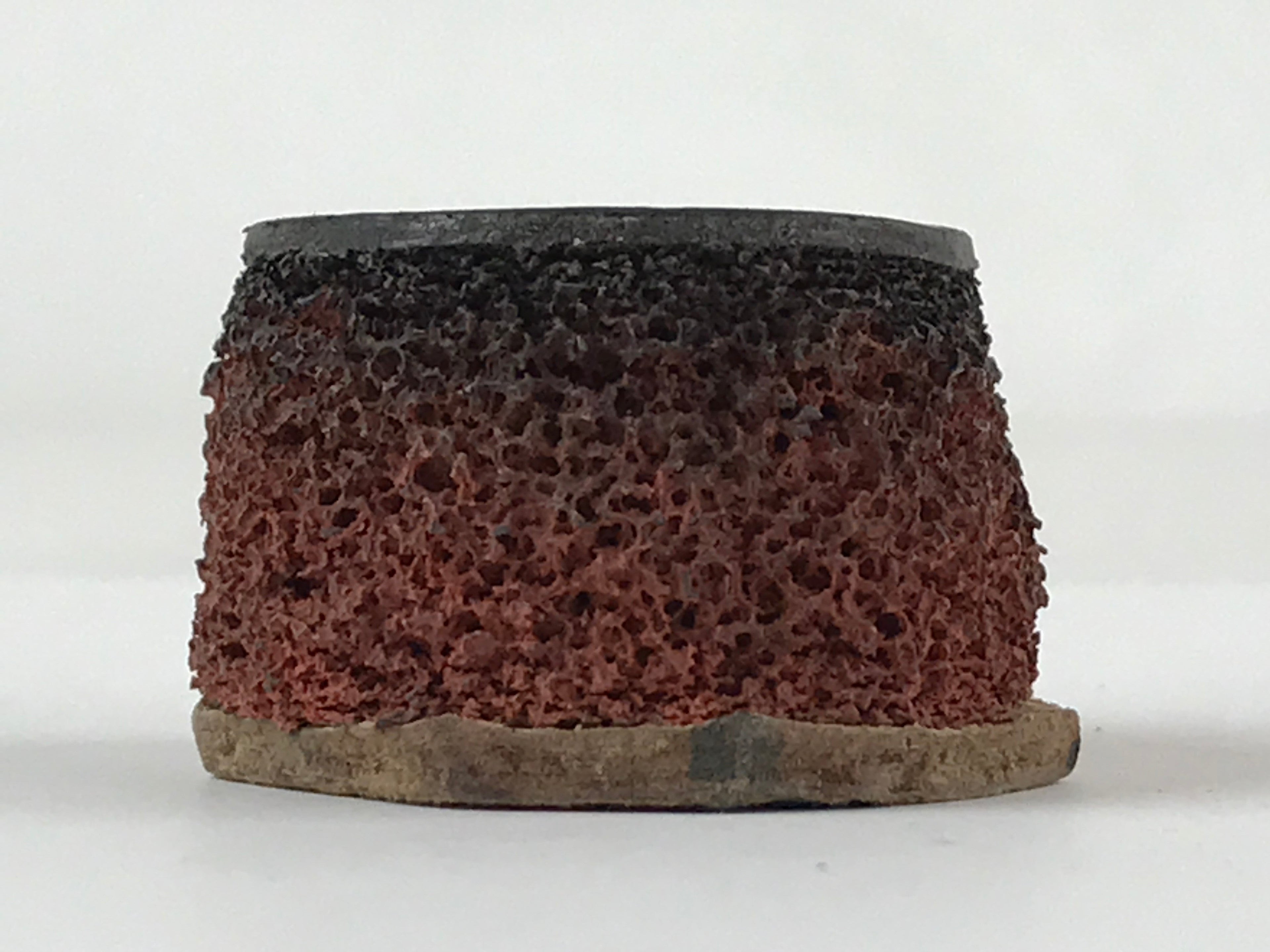 Japanese Rubber Stamp Round Kanji Vtg Sponge Base Stationary HS210