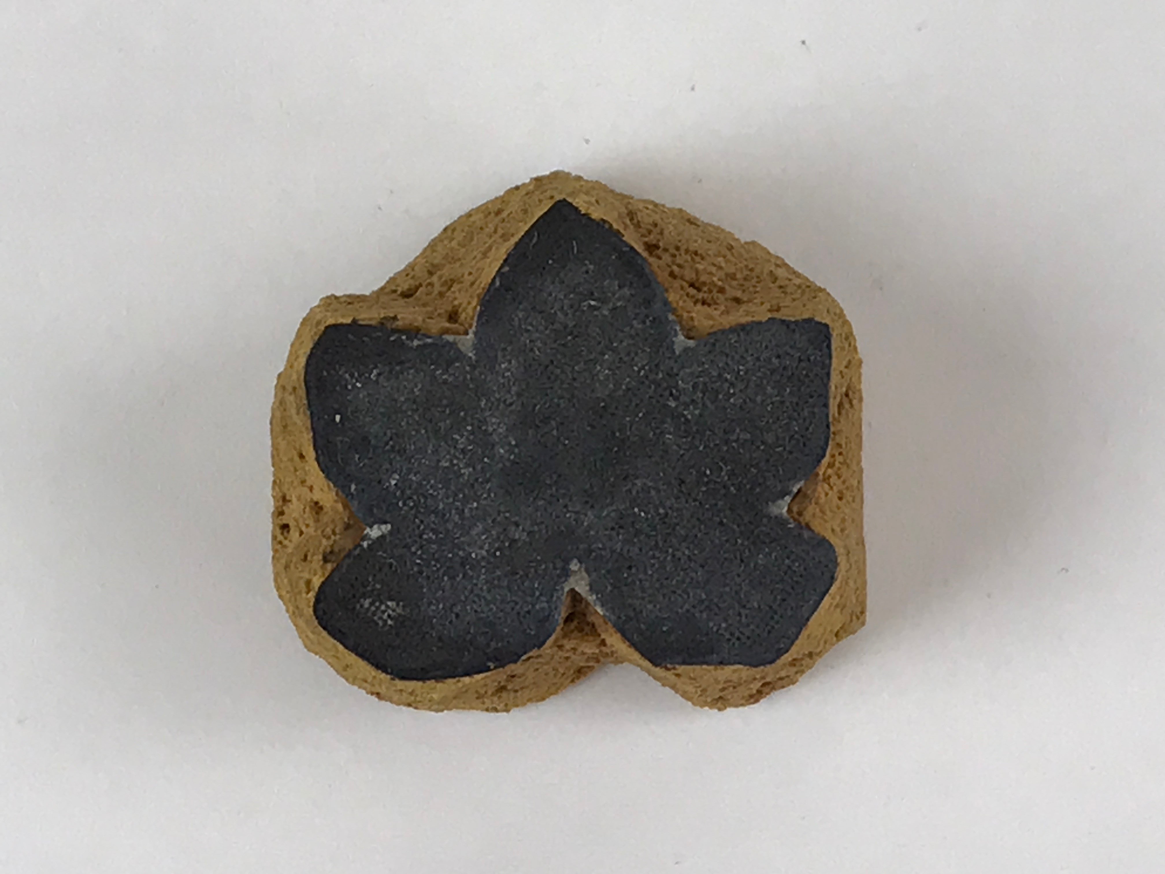Japanese Rubber Stamp Single Leaf Vtg Sponge Base Stationary HS236