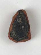 Japanese Rubber Stamp Sitting Man Playing Drums Vtg Sponge Base Stationary HS237