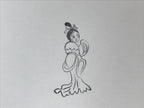 Japanese Rubber Stamp Standing Lady Vtg Chinese Hanfu Kimono Stationary HS227