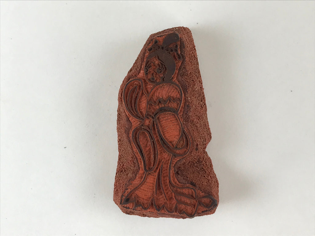 Japanese Rubber Stamp Standing Lady Vtg Chinese Hanfu Kimono Stationary HS227