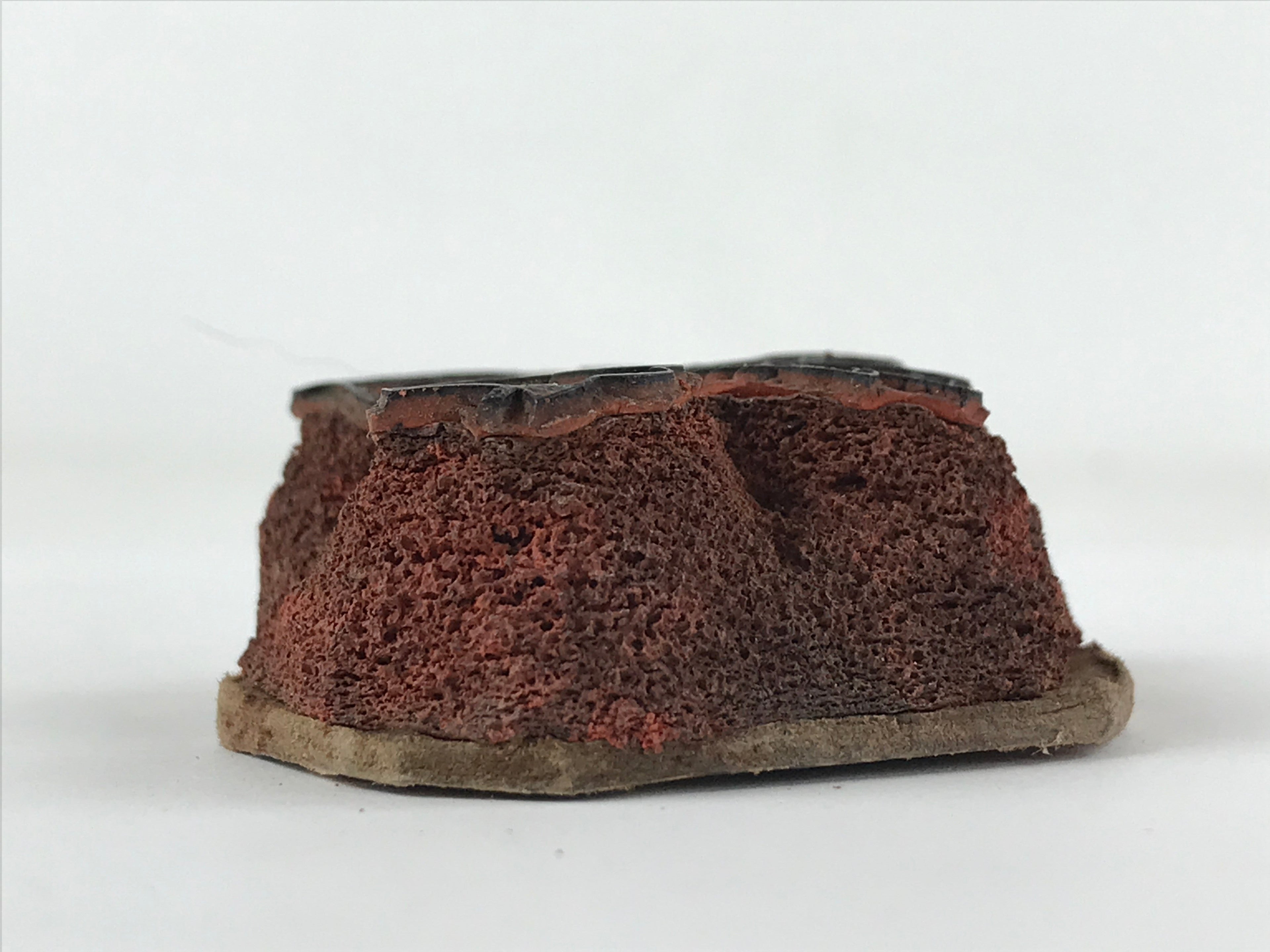 Japanese Rubber Stamp Tanuki Halberd Vtg Animal Sponge Base Stationary HS262