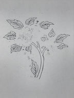 Japanese Rubber Stamp Tree Branch Foliage Vtg Sponge Base Stationary HS283