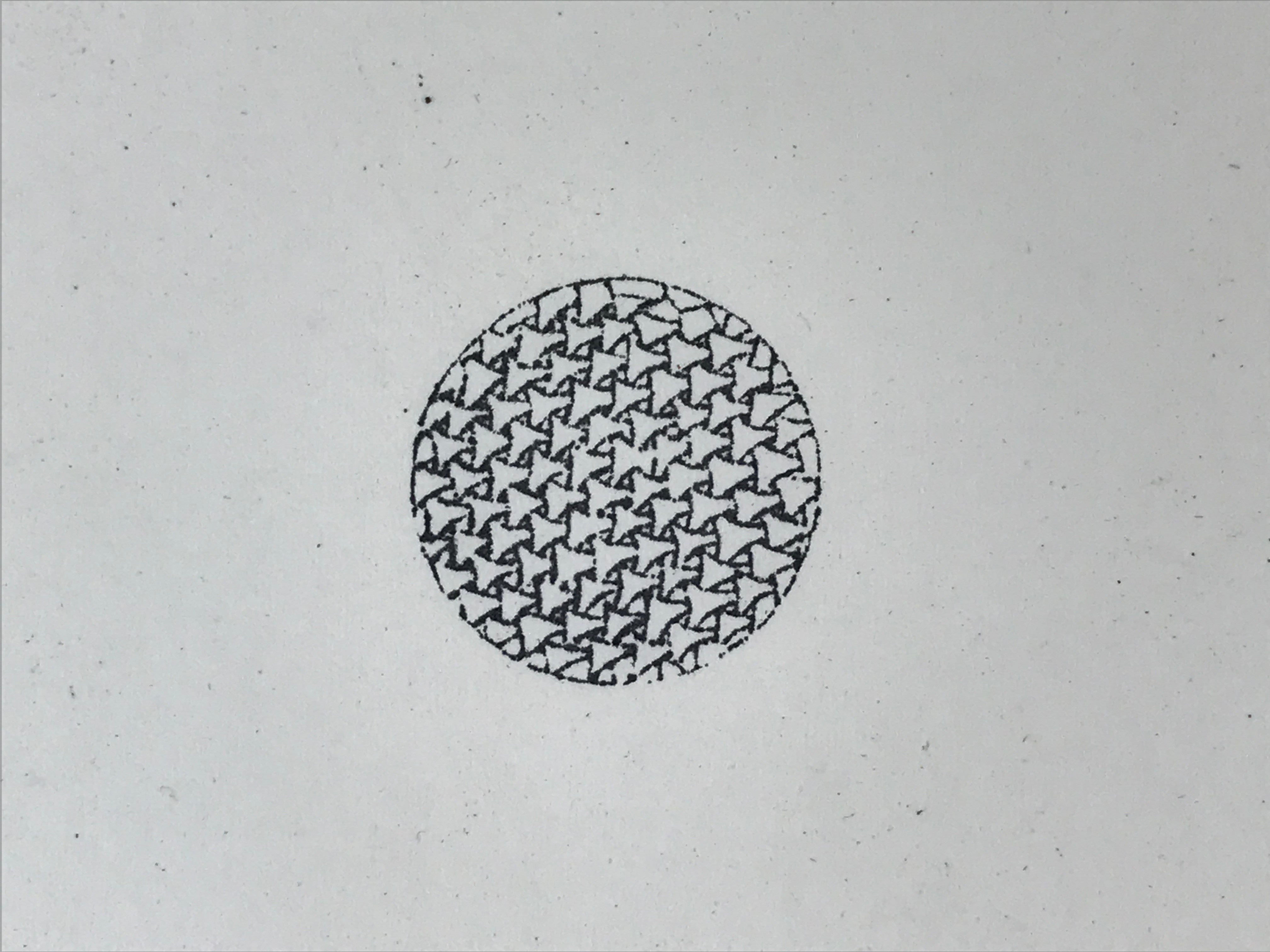 Japanese Rubber Stamp Triangle Geometric Pattern Vtg Sponge Stationary HS245