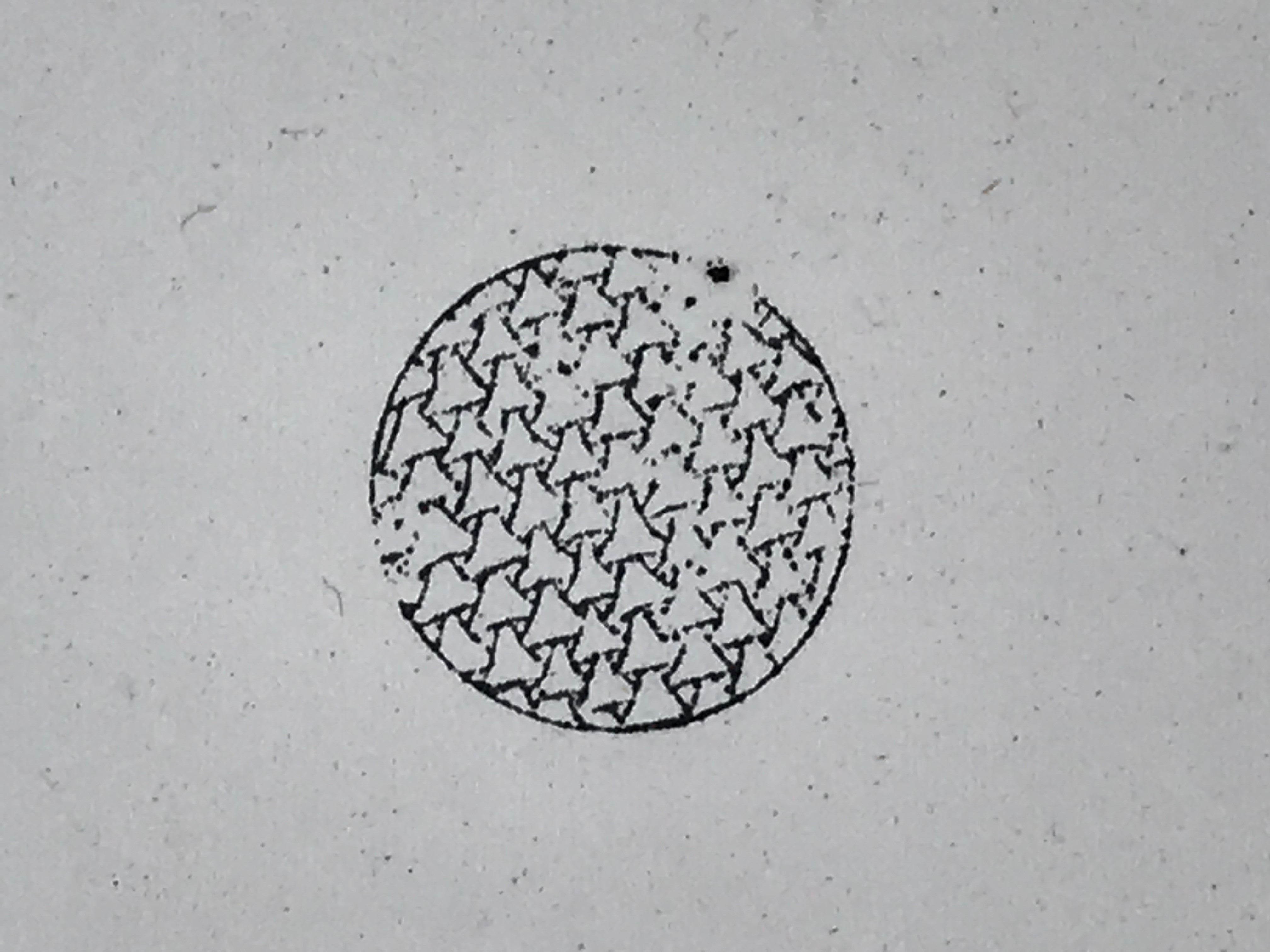 Japanese Rubber Stamp Triangles Vtg Circle Sponge Base Stationary HS244