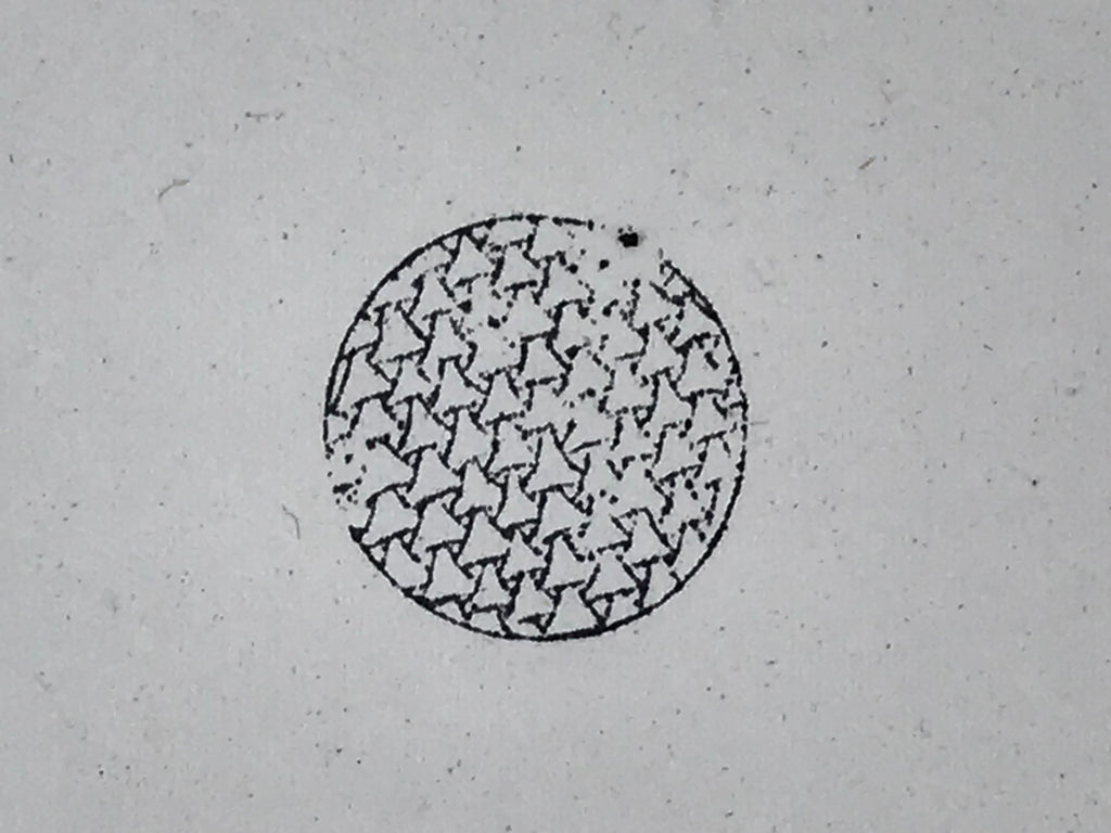 Japanese Rubber Stamp Triangles Vtg Circle Sponge Base Stationary HS244