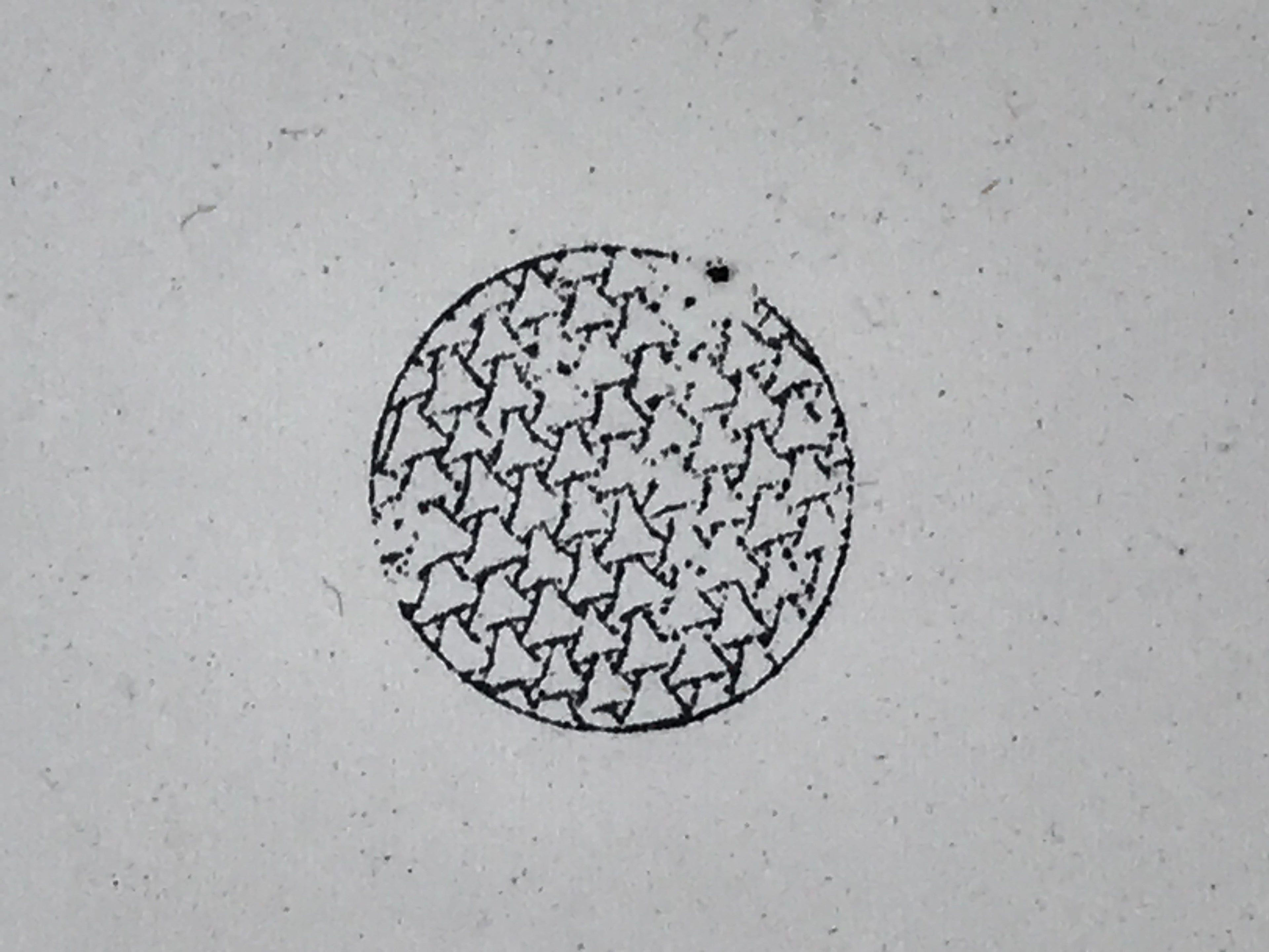 Japanese Rubber Stamp Triangles Vtg Circle Sponge Base Stationary HS244