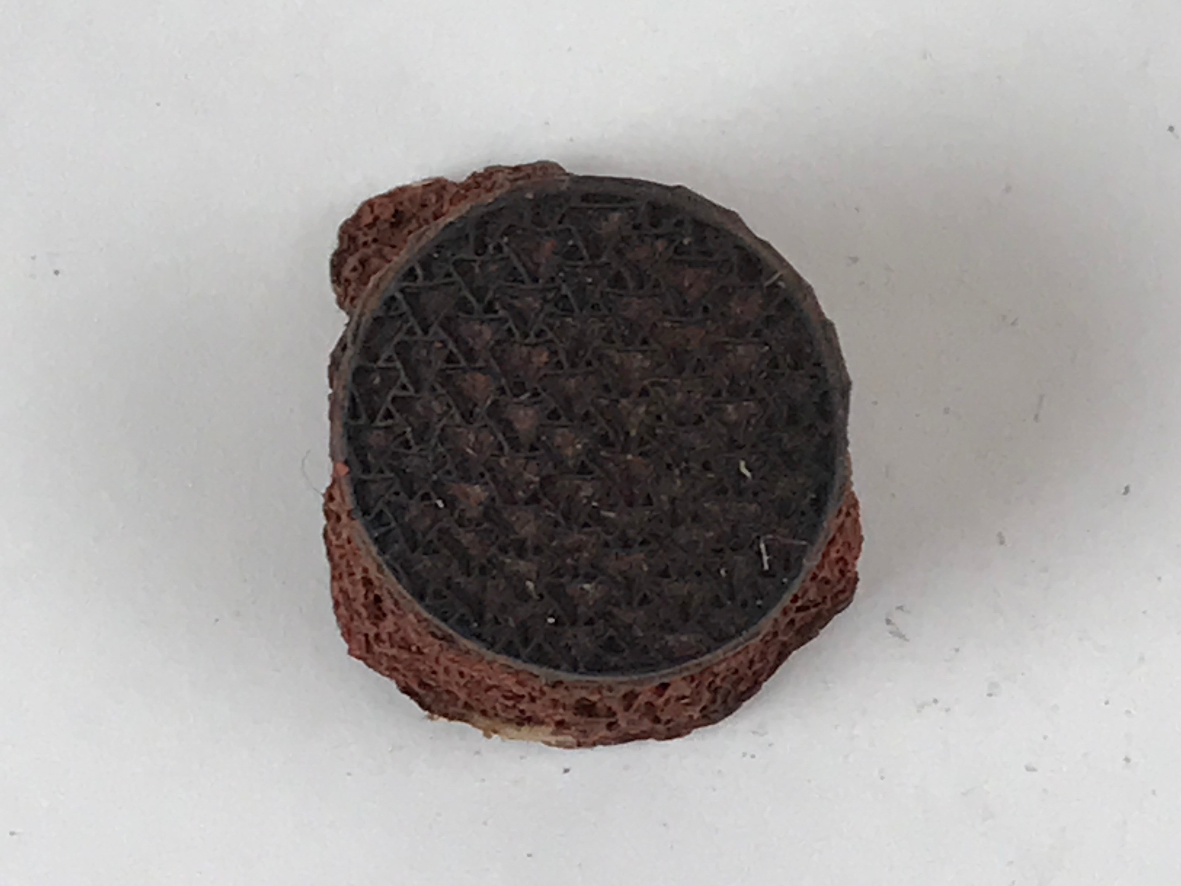 Japanese Rubber Stamp Triangles Vtg Circle Sponge Base Stationary HS244