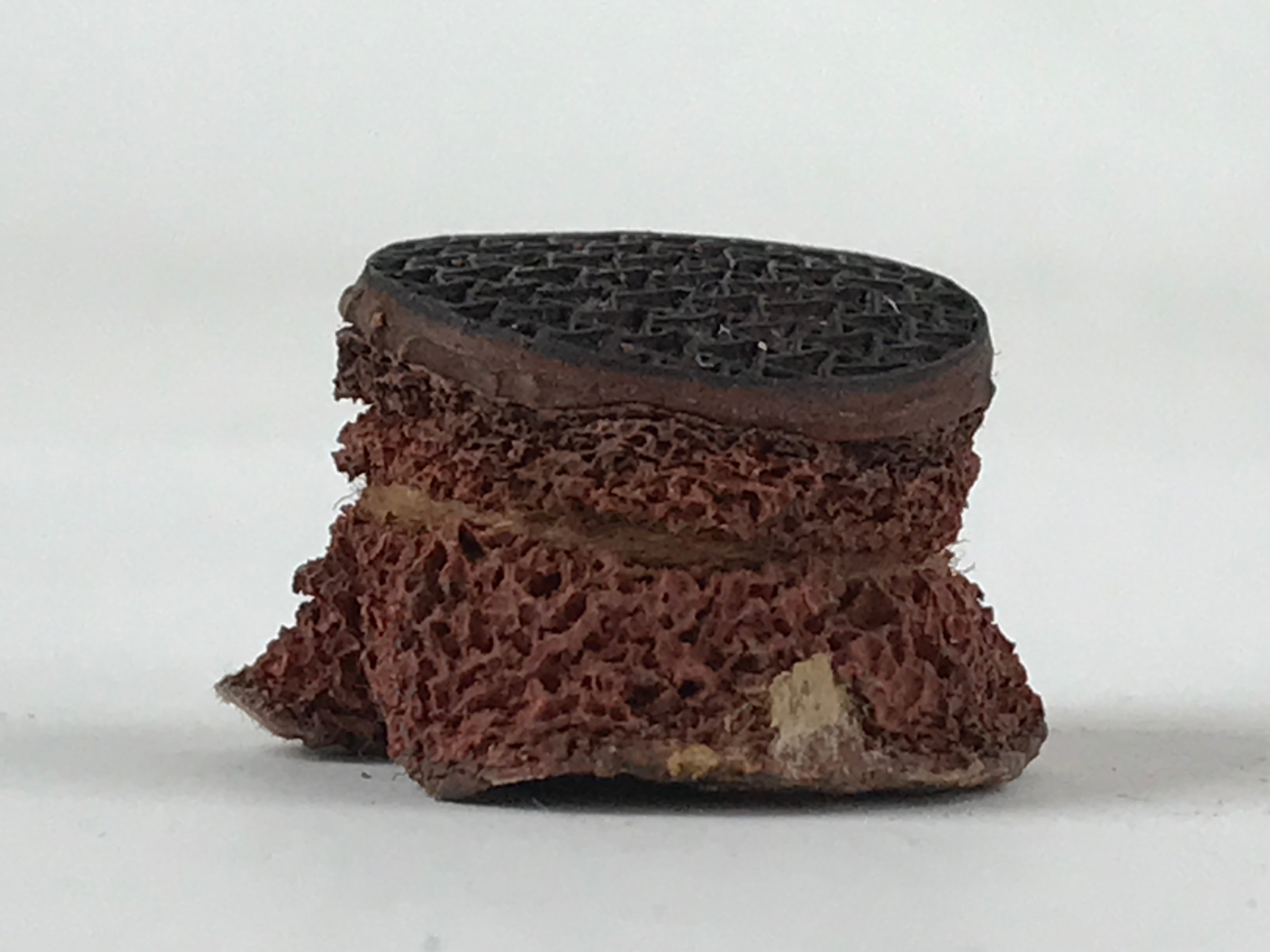 Japanese Rubber Stamp Triangles Vtg Circle Sponge Base Stationary HS244