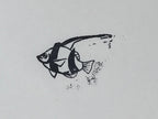 Japanese Rubber Stamp Tropical Fish Vtg Animal Sponge Base Stationary HS199