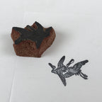 Japanese Rubber Stamp Two Flying Cranes Vtg Bird Sponge Base Stationary HS249