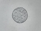 Japanese Rubber Stamp Wave Pattern Vtg Seigaiha Sponge Base Stationary HS238