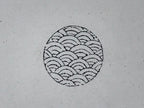 Japanese Rubber Stamp Wave Pattern Vtg Seigaiha Sponge Base Stationary HS246