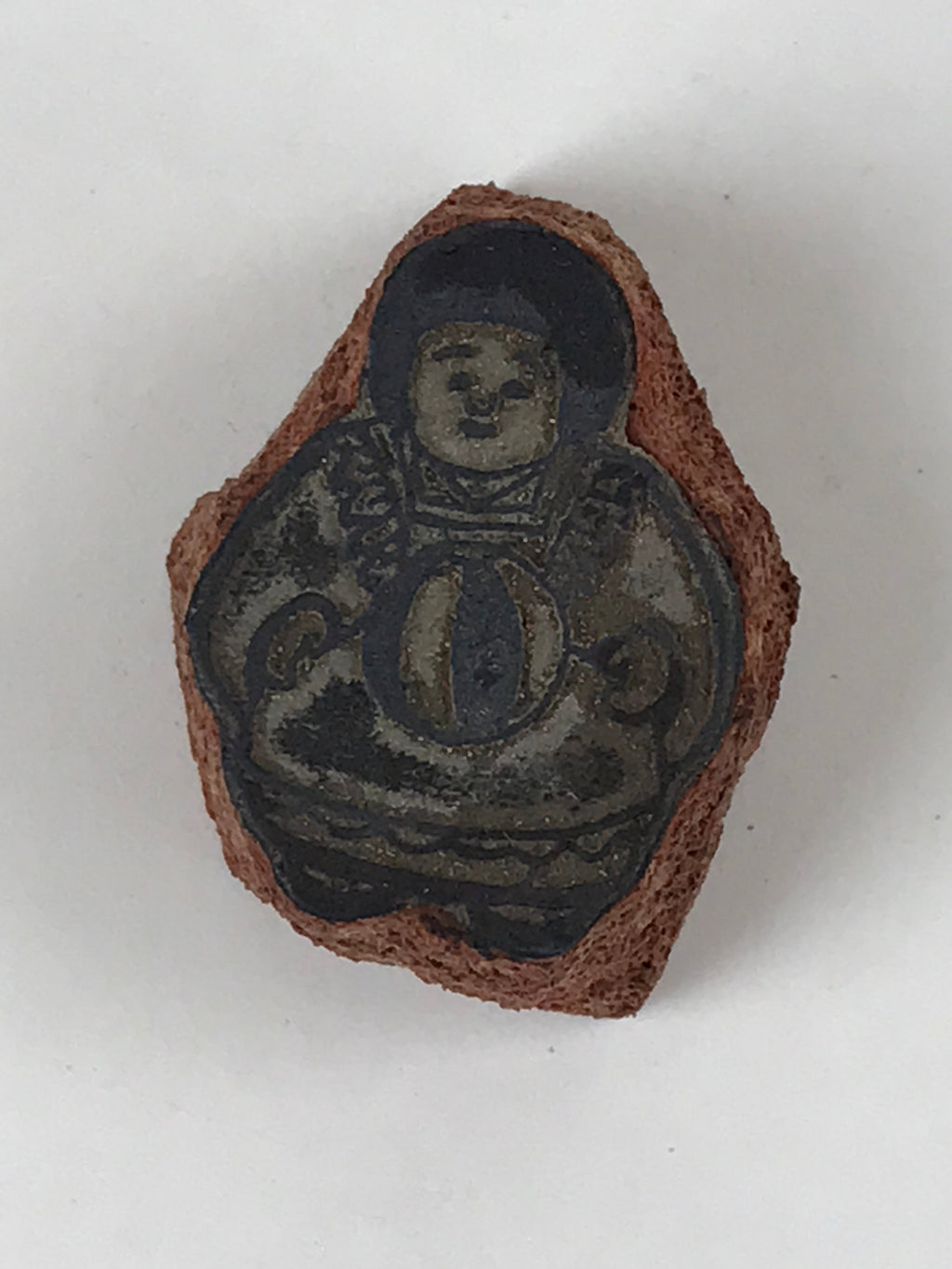 Japanese Rubber Stamp Woman With Apron And Ball Vtg Sponge Base Stationary HS247