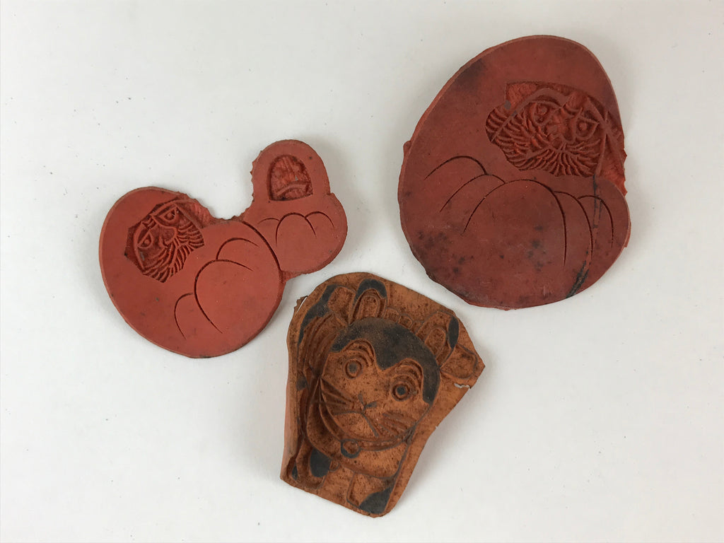 Japanese Rubber Stamps Without Base 10 Pcs Vtg Animal Kanji Stationary HS229