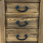 Japanese Rustic Wood Tansu Storage Chest Vtg Haribako Trinket Box 3 Drawer T393