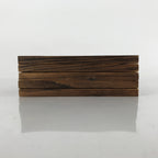 Japanese Rustic Wooden Small Plate Set Vtg Square Meimeizara 5pc Brown L242