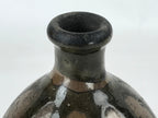 Japanese Sake Bottle Ceramic Kayoi-Tokkuri Vtg Dark Brown Drip Glaze TS604