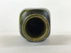 Japanese Sake Bottle Ceramic Oribe Tokkuri Vtg Ichi-Go Dark Green Flowers TS621