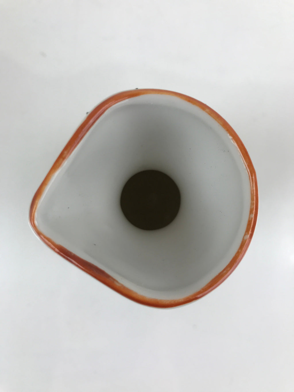 Japanese Sake Bottle Ceramic Tokkuri Ichigo Vtg White Black Ideograms TS645