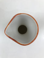 Japanese Sake Bottle Ceramic Tokkuri Ichigo Vtg White Black Ideograms TS645