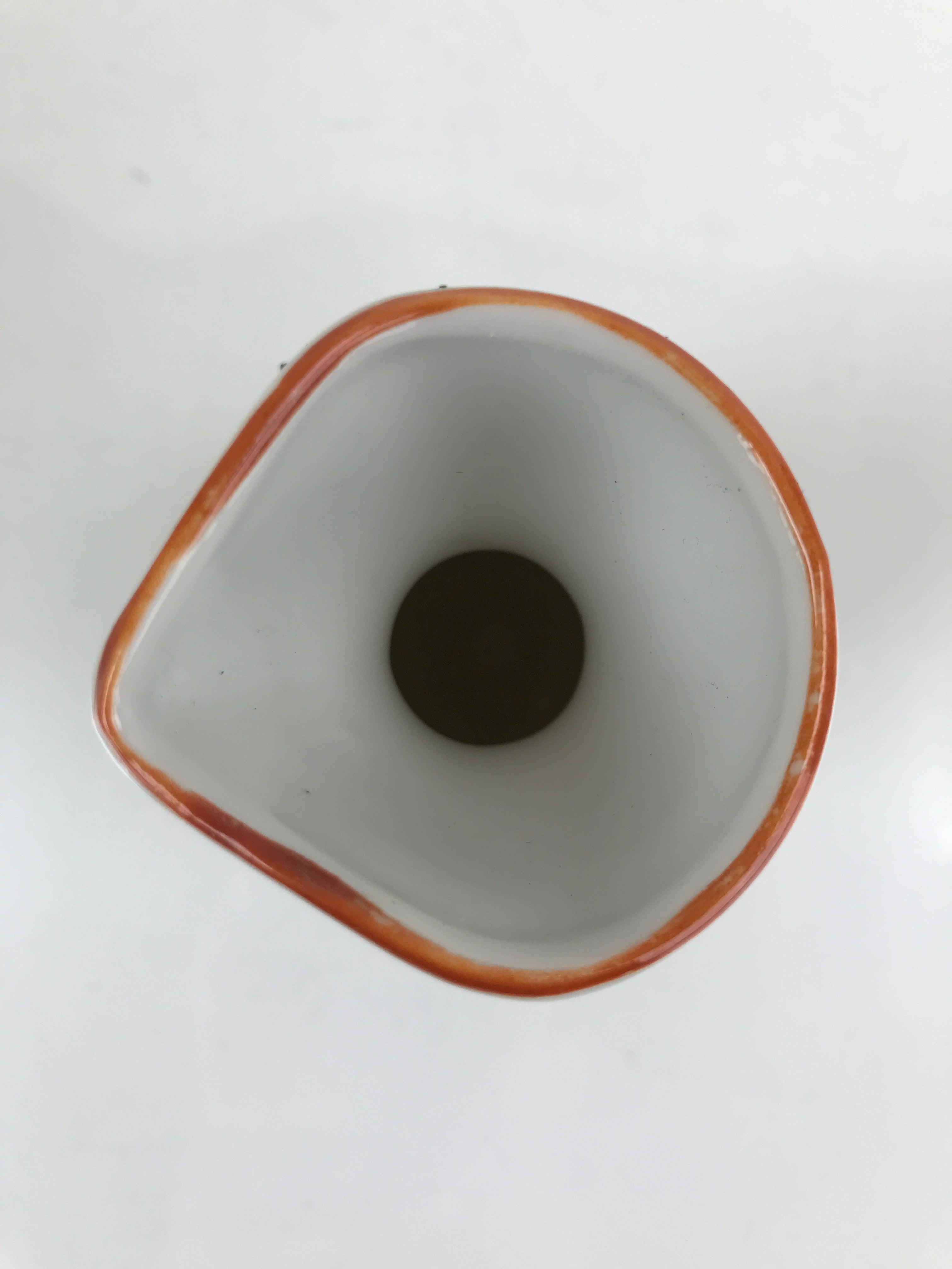 Japanese Sake Bottle Ceramic Tokkuri Ichigo Vtg White Black Ideograms TS645