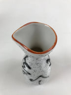 Japanese Sake Bottle Ceramic Tokkuri Ichigo Vtg White Black Ideograms TS645