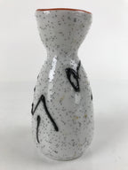 Japanese Sake Bottle Ceramic Tokkuri Ichigo Vtg White Black Ideograms TS647