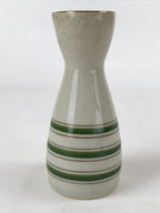 Japanese Sake Bottle Ceramic Tokkuri Vtg Ichi-Go Beige Crackle Glaze Lines TS620