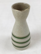 Japanese Sake Bottle Ceramic Tokkuri Vtg Ichi-Go Beige Crackle Glaze Lines TS620