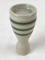 Japanese Sake Bottle Ceramic Tokkuri Vtg Ichi-Go Beige Crackle Glaze Lines TS620