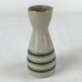 Japanese Sake Bottle Ceramic Tokkuri Vtg Ichi-Go Beige Crackle Glaze Lines TS620