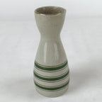 Japanese Sake Bottle Ceramic Tokkuri Vtg Ichi-Go Beige Crackle Glaze Lines TS620