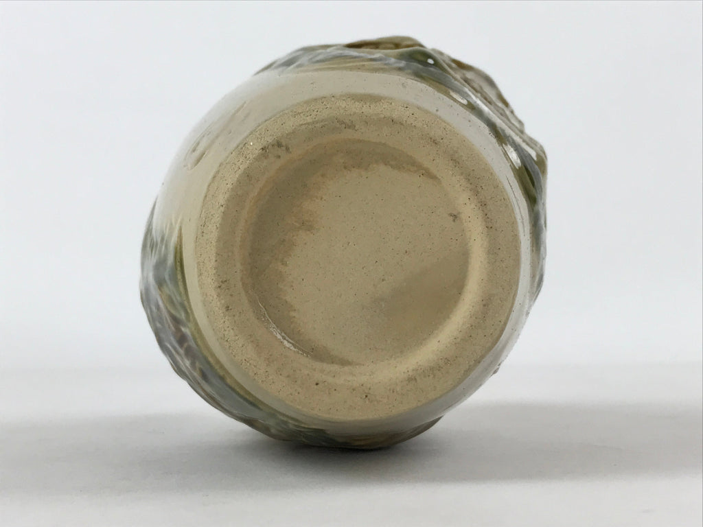 Japanese Sake Bottle Ceramic Tokkuri Vtg Shishi Lion Dragon Brown Beige TS601