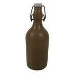 Japanese Sake Bottle Ceramic Tokkuri Vtg Swing Top Closure Brown Pottery TS899