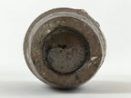 Japanese Sake Bottle Ceramic Tokkuri Vtg Tropical Village Palm Tree Brown TS602